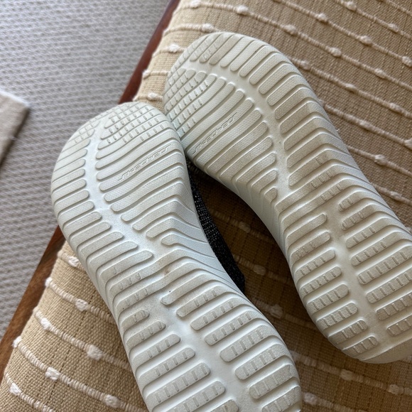 SKETCHERS AIR COOLED BLACK/WHITE TWEED MEMORY FOAM SLIP ON SHOE 9 - Picture 6 of 7